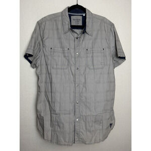 GUESS Vintage Men's Short Sleeved Shirt Snap Closures Gray Size XXL 90s